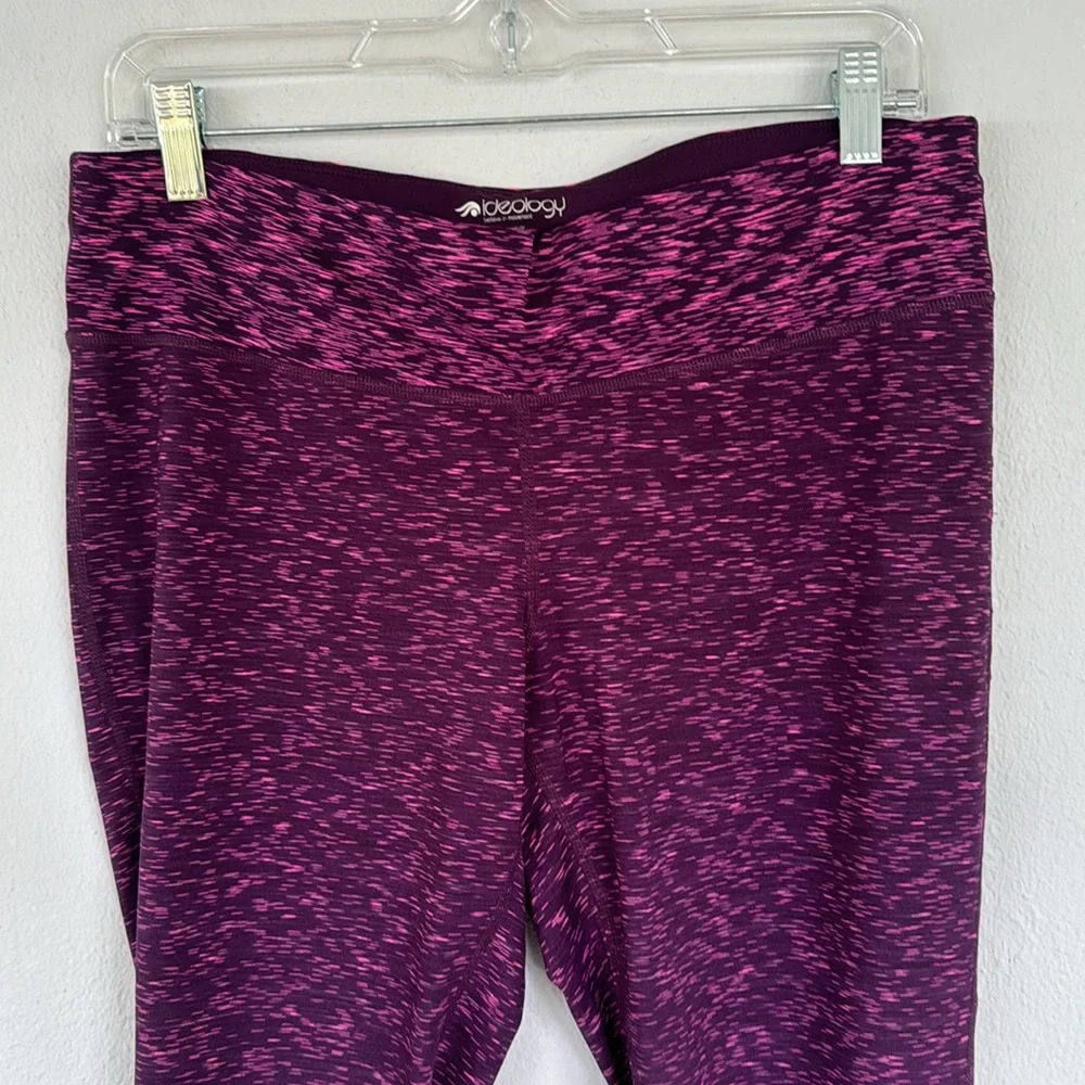 Ideology purple abstract print cropped stretch workout leggings size large